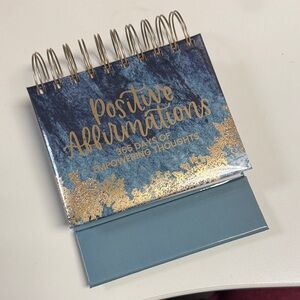 Blue and Gold Positive Affirmations Desk Calendar